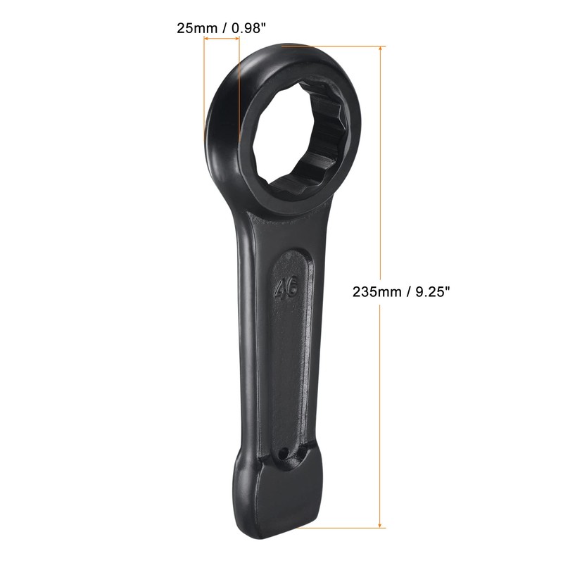 uxcell 46mm Box End Striking Ring Wrench, High Tensile Steel