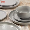 Sweese Dinnerware Sets,12 Pieces Porcelain Round Plates and Bowls Sets,