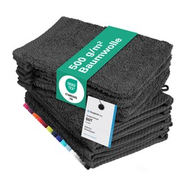 Pack of 10 Wash Mitts, 15 x 21 cm, 100% Cotton