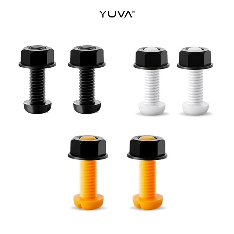YUVA Car Number Plate Screws and Nuts Kit, 6 Sets