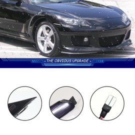 TurningMax For 2004 2005 2006 2007 2008 Mazda RX-8 RX8 Front Bumper Side Marker lights Smoked Lens White LED F151-51-120E, F151-51-130E