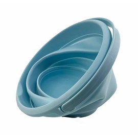 SAMMART - 5.5L Collapsible Plastic Bucket - Foldable Round Tub - Portable Fishing Water Pail - Space Saving Outdoor Waterpot. (Ice Blue, 1)