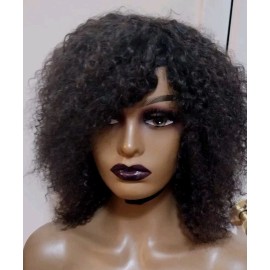 Kinky-Curly Brazilian Human Hair Afro Kinky Curly Short  Wig 18inches