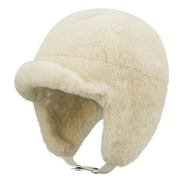 Clakllie Winter Aviator Hat Trapper Hat with Ear Flaps Warm Ushanka Russian Hat Unisex Bomber Hat for Snowboarding Skating, DPL2-Beige