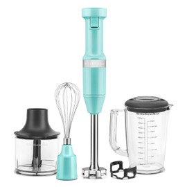 KitchenAid Variable Speed Corded Hand Blender with Accessories, Aqua Sky, KHBV83AQ