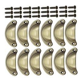 Gadpiparty 12Pcs Vintage Shell Design Cupboard Knobs Decorative Drawer Pull Handles Antique Style Hardware for Cabinets Furniture Handle Parts No Burrs Resistant