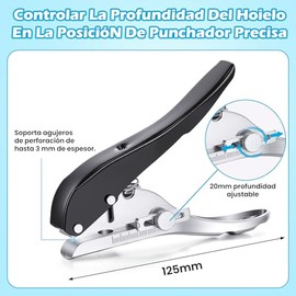 Perforadora Manual de Posición Ajustable, Perforadora Duradera para Carpintería, Perforación de Papel Portátil con Broca Avellanada Para Papel, Cartón