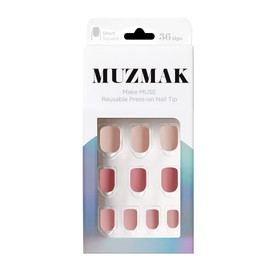[MUZMAK Cashmere Rose] - Short Square - 36pcs Nail Tip False Nail File Prep Pat Wood Stick