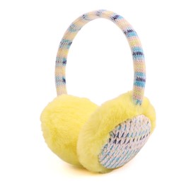 Pesaat Ear warmers children girls fluffy ear muffs boys warm ear muffs winter, yellow