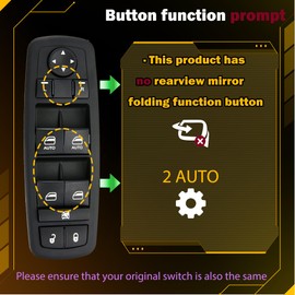 ZAPOSTS Master Power Window Switch para 2009 2010 2011 2012 Ram 1500, Ram 2500, Ram 3500.3 PINS + 10 PINS, OEM # 4602863AD, 4602863AC, 4602863AB Interruptores de control del lado del conductor (verde luz luz verde luz