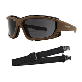 SOL PRO Anti-Fog Safety Motorcycle Riding Sunglasses Foam padded Goggle, Dustproof, Windproof, Hunting, Hiking, Golfing (Brown, Smoke)