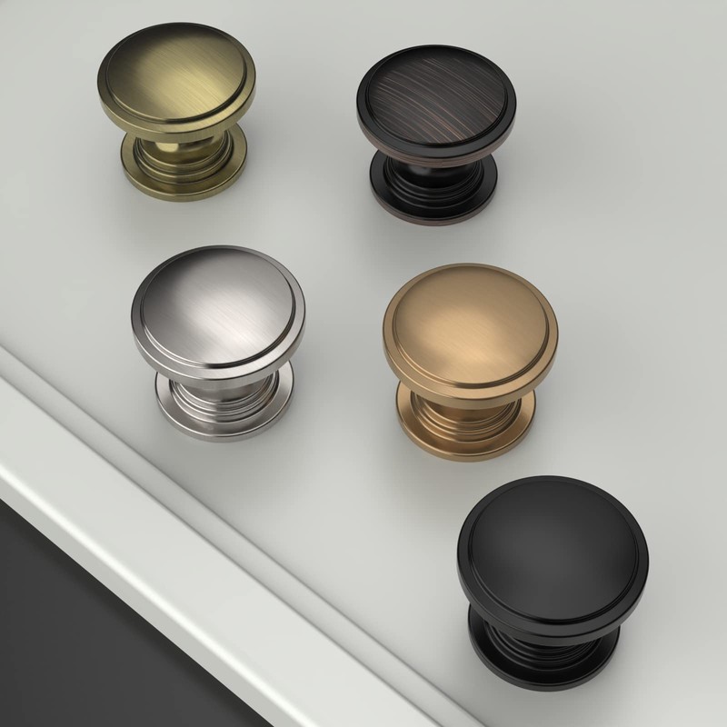 Amerdeco 10 Pack 1-1/4 inch Kitchen Cabinet Knobs Champagne Bronze