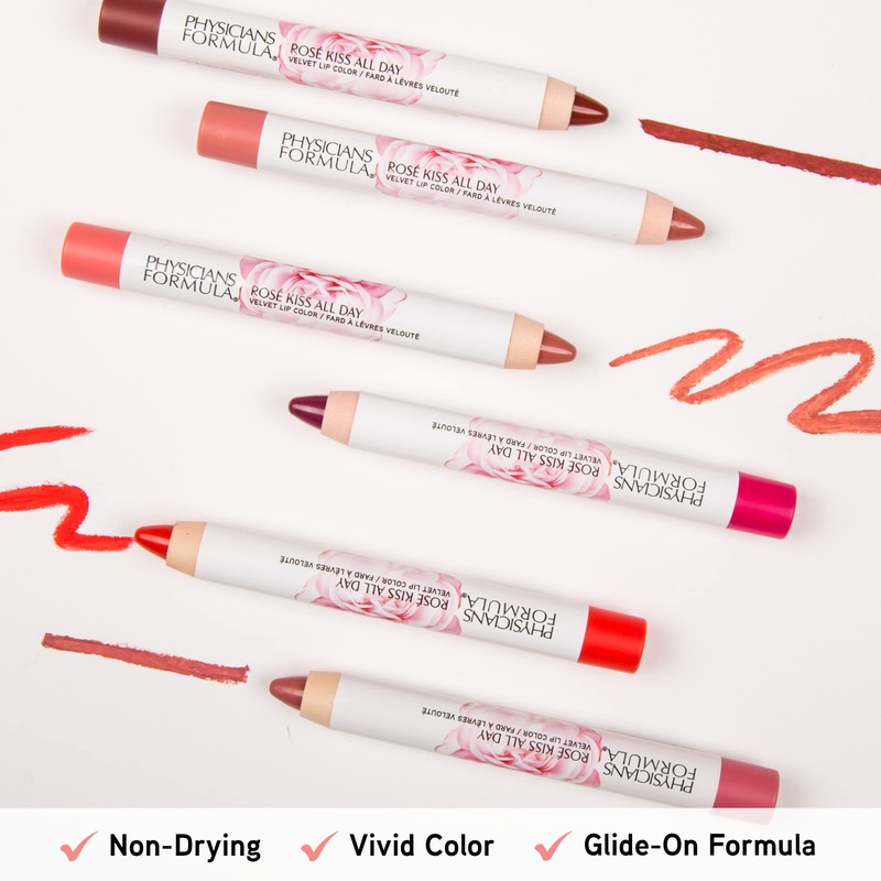 Physicians Formula Rosé Kiss All Day - Pintalabios de terciopelo,