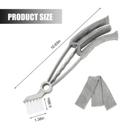 Norkmdi Mini Duster for Car Air Vent, Vehicle Air Conditioner Cleaner & Brush with Cloth for Keyboard, Automotive Dust Collector Cleaning Cloth Tool, Universal for SUV Sedan Truck (Gray)