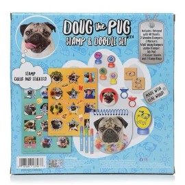 Doug the Pug Brand New Doug The Pug Stamp & Doodle Set Notepad Stickers Markers Stampers