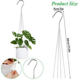 GBACHOOSE 24 Pack 24" 4 Wire Steel Hook Hanger, Pot Hangers for Plants, Wire Plant Hangers for Hanging Baskets, Plant Hanger for Indoor Outdoor Patio Garden