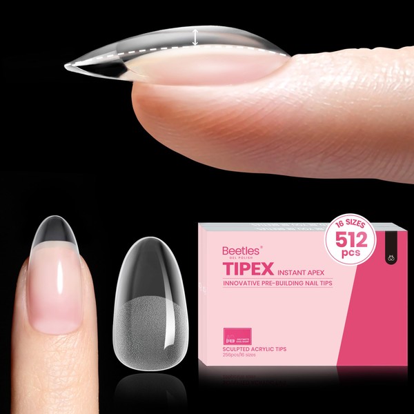 Beetles Tipex Instant Apex Nail Tips Oval–Pre-Building & Pre-Etched Strong