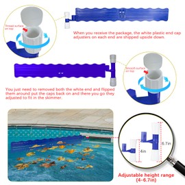 Pool Skimmer Arm, Skimmer Guard, Pool Skimmer, Pool Debris Skimmer Catcher, Hands Free Pool Skim-It Fits Most Skimmer Systems on In-ground Pools Outfall Within 4’ to 6.7’ - Blue (Blue)