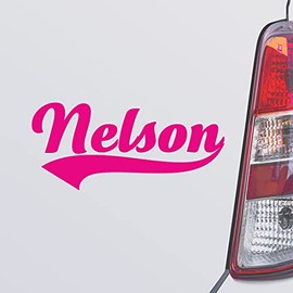 Custom Brother - Nelson Name Pink Color Car Laptop Wall Bumper Decal Sticker, DesE22