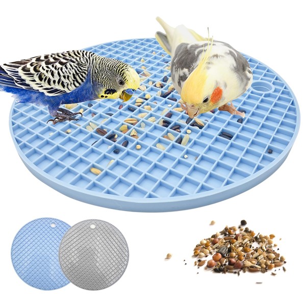 2Pcs Bird Foraging Toys Puzzle,Bird Slow Feeder Mats, Extend Feeding