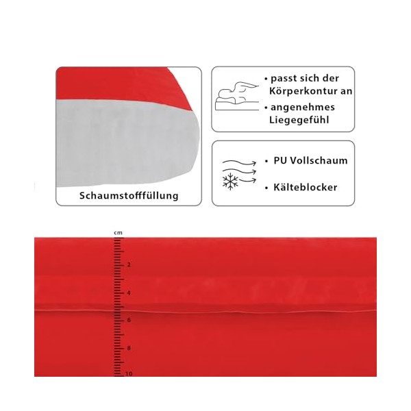 ALPIDEX Isomatte Camping 2.5 cm‚îÉ6 cm‚îÉ10 cm Dick Schaumstoff Selfinflating