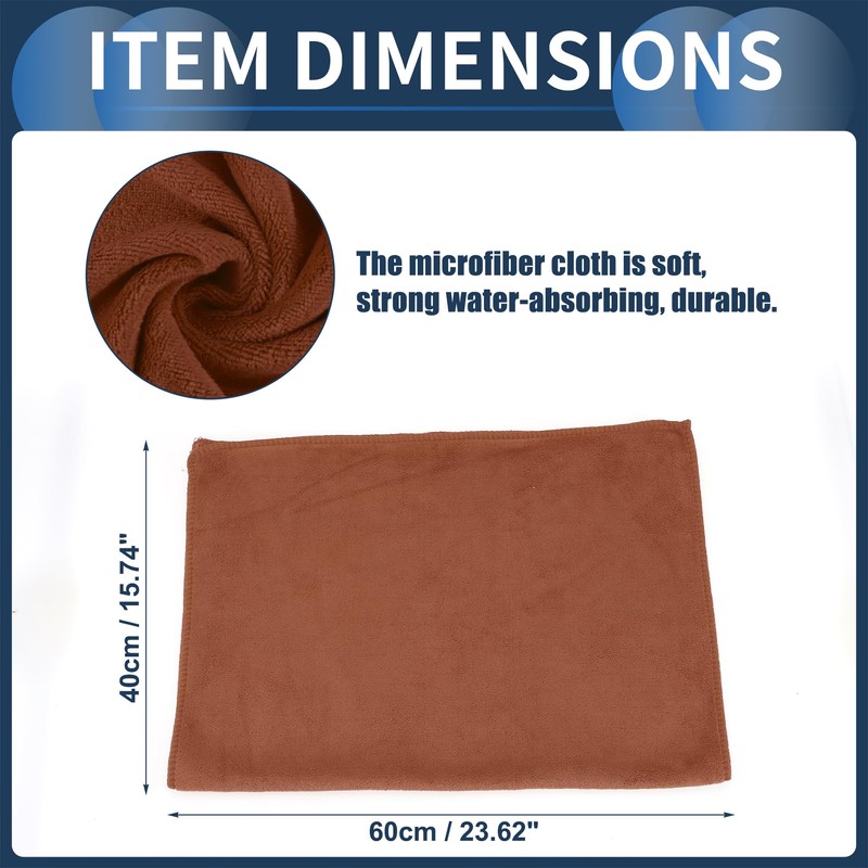 INFINAUTO Cleaning Cloths Towel,Car Drying Plush Cloth Absorbent Microfiber Coffee,3pcs