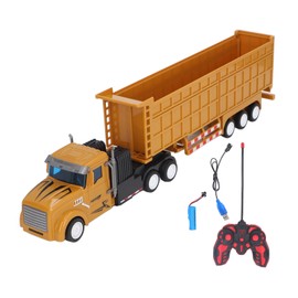 Remote Control Dump Truck Double Deck Transporter Toys Electric Construction Vehicle Light Sound Cay Toy for Boys