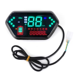 Motorcycle Speedometer, 48V/60V Speedometer Odometer Speedometer Digital LCD Display Universal for Electric Motorcycle