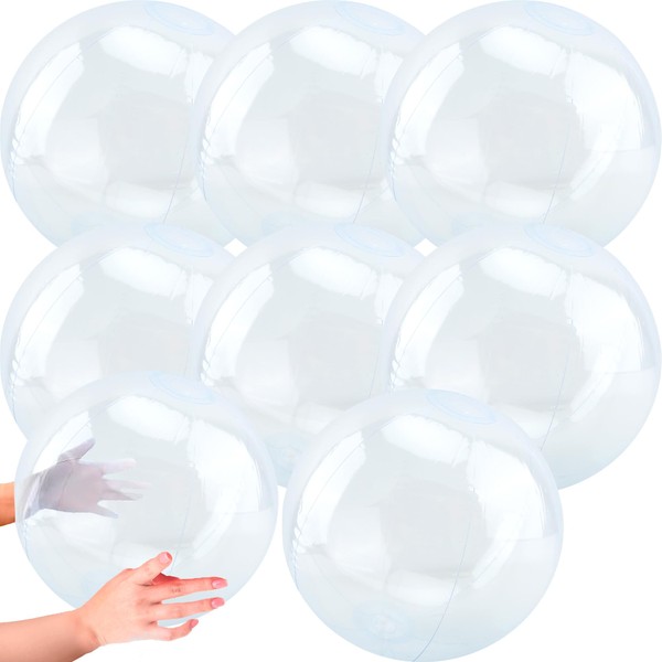 Octaday 8 Pieces 16 inch Inflatable Clear Beach Ball Inflatable