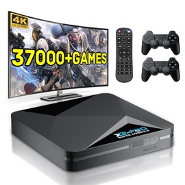 Kinhank Retro Game Console, Super Console X2 Pro Built-in 37000+ Games, Video Game Console Android 9.0/Emuelec 4.6, 4K UHD Output,2.4G/5G, BT 5.0