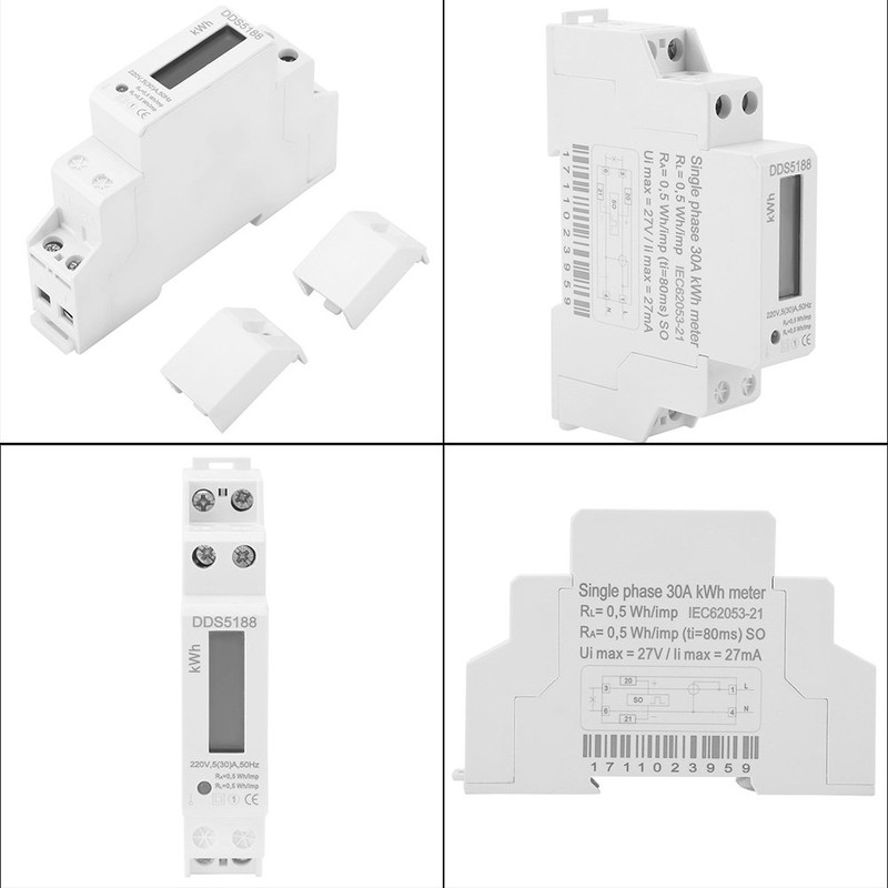 LCD Digital Electricity Meter, DDS5188 Electricity Meter, AC Meter, Single-Phase