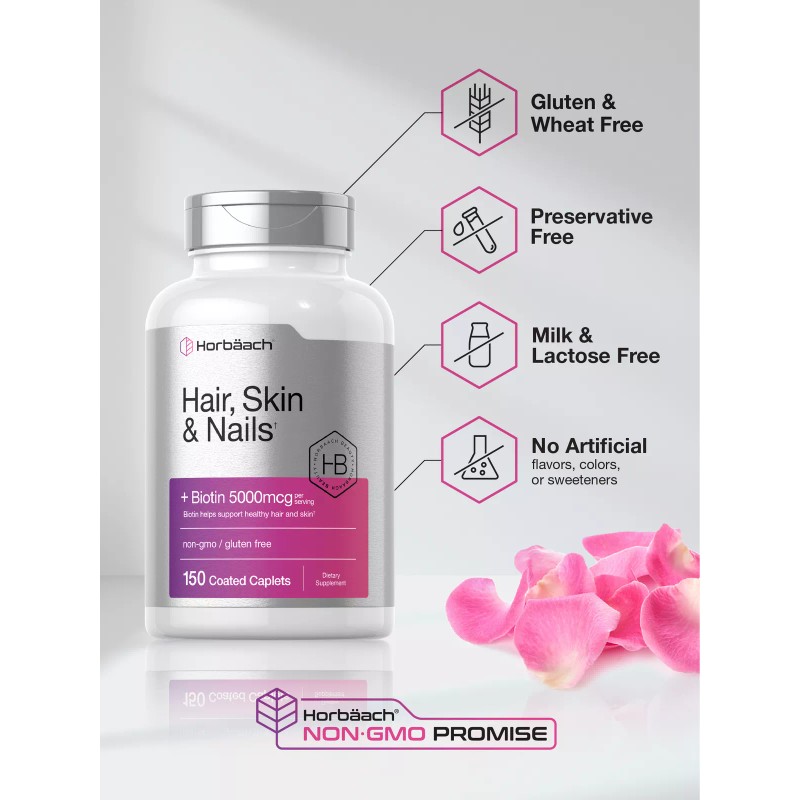 Horbäach Hair Skin & Nails Vitamins | 150 Caplets |