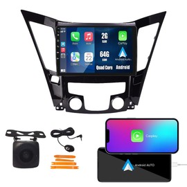 CarPlay Android Auto Autoradio Car Navigation Stereo GPS Radio 9" IPS Touchscreen Headunit Tablet for Hyundai Sonata 2010-2014 if Applicable Quad Core 2G+64G
