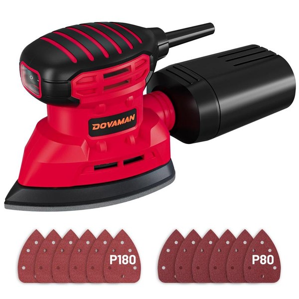 DOVAMAN DLS03A 130W Detail Sander, up to 12000RPM, with 12PCS