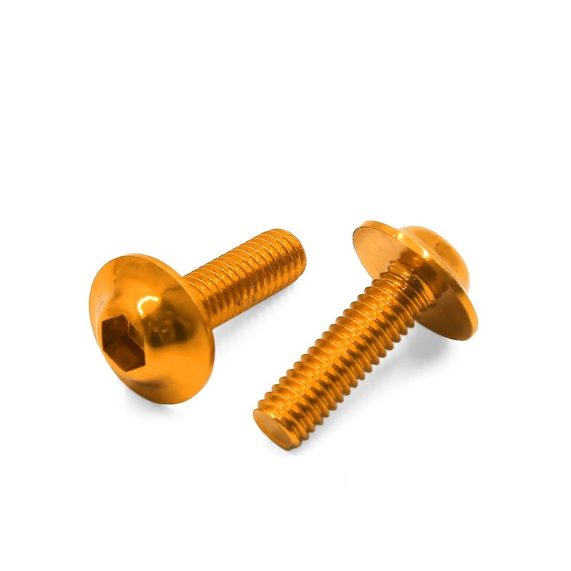 sourcingmap 6PCS M6 X 20mm Motorcycle Gold Tone Hexagon License