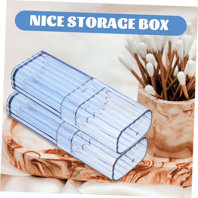 KONTONTY 4pcs Cotton Swabs Holder Storage Box Portable Organiser for