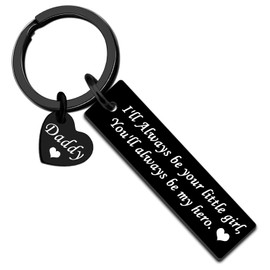FAFQBING Fathers Gifts for Dad from Daughter Best Dad Ever Keychain Happy Father’s Day Gift Ideas for Father Daddy Birthday Gifts for Men-My Hero