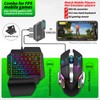One Handed Gaming Keyboard and Mouse Combo, RGB Rainbow Backlit