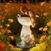 HUYIENO Solar Garden Statue Outdoor Decor Ornament Waterproof Solar Powered
