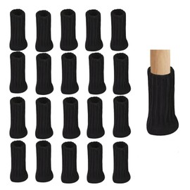 Chair Socks, 20 Pieces, 3.5 x 6.5 cm, Black, Felt Pads for Chairs, Chair Leg Protectors, Chair Leg Caps, Chair Socks, Floor Protectors for Furniture, Chair Leg Table