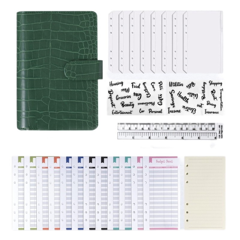 A6 Pattern PU Leather Budget Organiser with Magnetic Buckle Budget