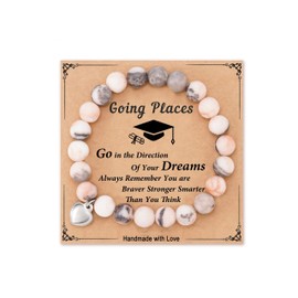 Graduation Gift For Women Compass Bracelet Graduation Bracelets 2023 Natural Stone Bracelet Beaded Healing Bracelet For Girls Gift For Graduation