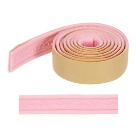 HARFINGTON 3D Wall Edging Self-Adhesive 90"x1.57" Flexible Peel and Stick Molding Trim for Wall Mirror Door Wardrobe Gap Sealing Frame Lines, Pink