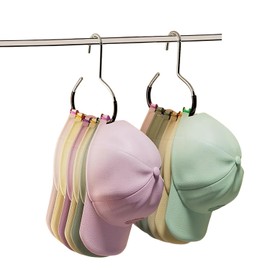 YEMCHI 2 Pack Hat Organizer for Baseball Caps, Black Baseball Hanger Holder for Closet, Metal Ball Cap Hat Racks Storage Organizer for Caps Head Scarf Belt Tie (2 Black)