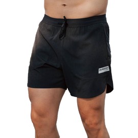 Burlebo Men's Running Shorts with Built-in Liner Black