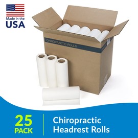 TIDI 508 Avalon Papers Chiro Headrest Roll, Premium Smooth, Barrier Protection, White, 8.5" Width, 225' Length, Pack of 25