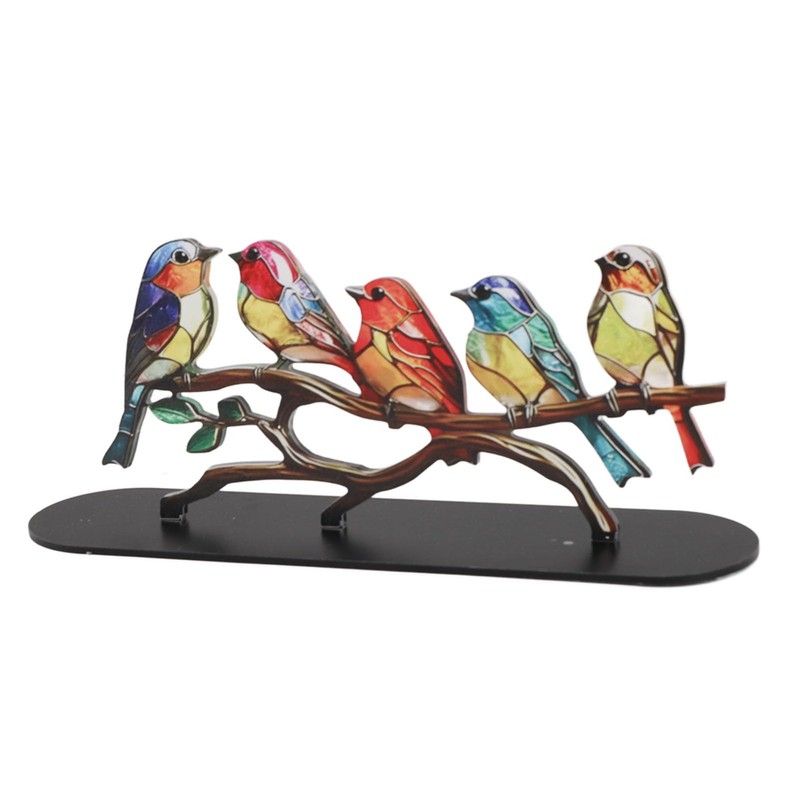 Generic Acrylic Birds On Branch Craft, Flat Bird Craft Statue