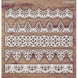 CrafTreat Laser Cut Chipboard Embellishments for Card Making and Scrapbooking - Ornate Border - Size: 5.5X6 Inches - Ornate Embellishments for Crafting - Decorative Embellishments for Wood