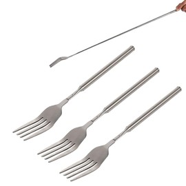 3Pcs Extendable Fork, Toasting Fork, Forks, Toasting Forks, Tableware, Extendable Marshmallow Toasting Forks for Barbecue Toasting