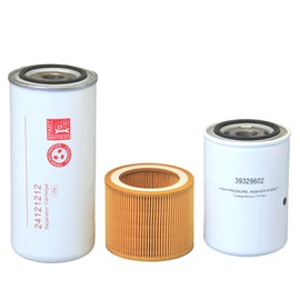 Filter Kit 24121212 Air Oil Separator + 39329602 Oil Filter + 88171913 Air Filter Compatible with Ingersoll-Rand UP5 UP6 Screw Air Compressor